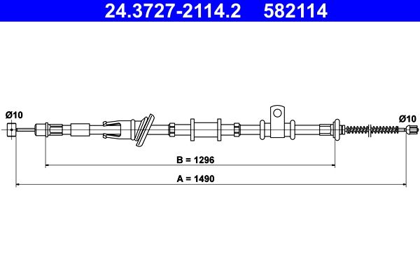 ATE 24.3727-2114.2 Cable Pull, parking brake