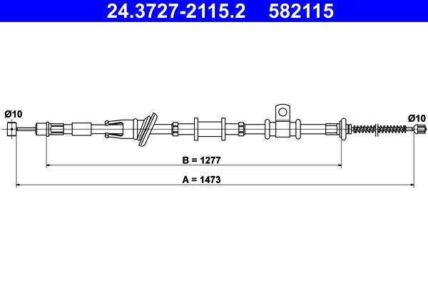 ATE 24.3727-2115.2 Cable Pull, parking brake