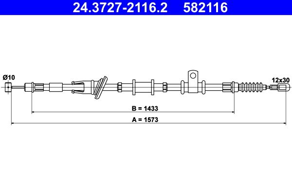 ATE 24.3727-2116.2 Cable Pull, parking brake