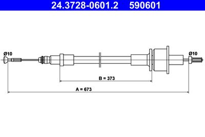 Cable Pull, clutch control ATE 24.3728-0601.2