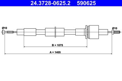 Cable Pull, clutch control ATE 24.3728-0625.2