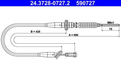 Cable Pull, clutch control ATE 24.3728-0727.2