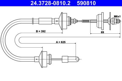 Cable Pull, clutch control ATE 24.3728-0810.2