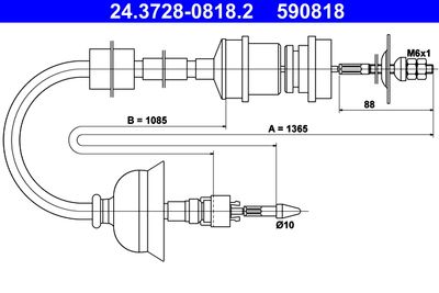 Cable Pull, clutch control ATE 24.3728-0818.2