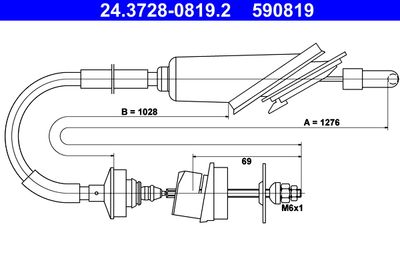 Cable Pull, clutch control ATE 24.3728-0819.2