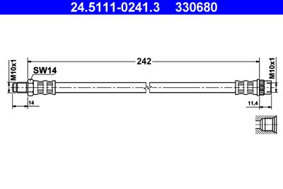 Brake Hose ATE 24.5111-0241.3