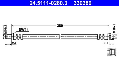 Brake Hose ATE 24.5111-0280.3