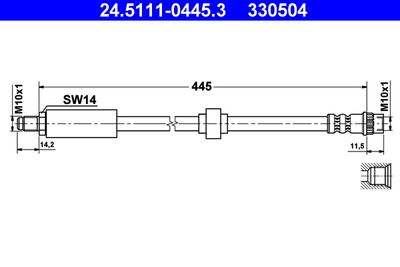 Brake Hose ATE 24.5111-0445.3