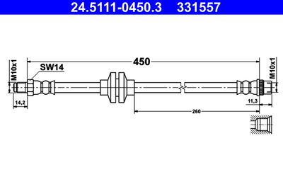 Brake Hose ATE 24.5111-0450.3