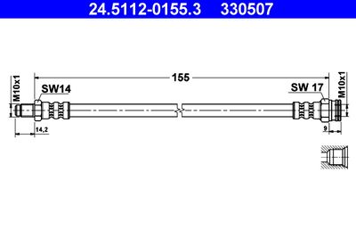 Brake Hose ATE 24.5112-0155.3