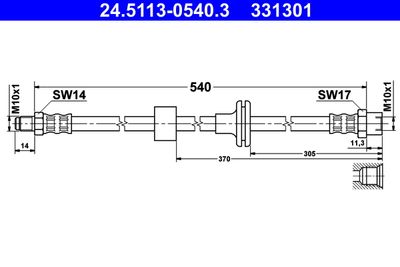 Brake Hose ATE 24.5113-0540.3