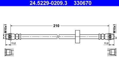 Brake Hose ATE 24.5229-0209.3