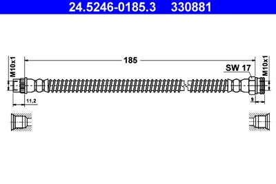 Brake Hose ATE 24.5246-0185.3