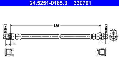 Brake Hose ATE 24.5251-0185.3