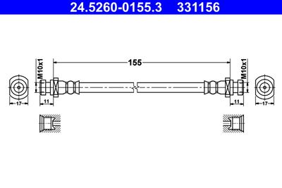 Brake Hose ATE 24.5260-0155.3