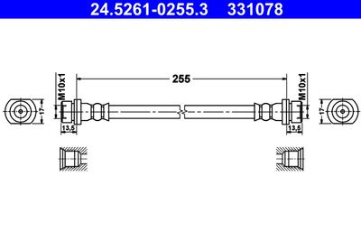 Brake Hose ATE 24.5261-0255.3