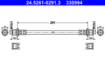 Brake Hose ATE 24.5261-0291.3