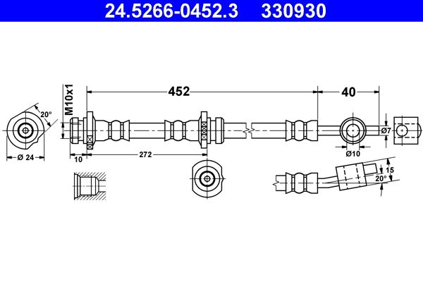 ATE 24.5266-0452.3 Brake Hose