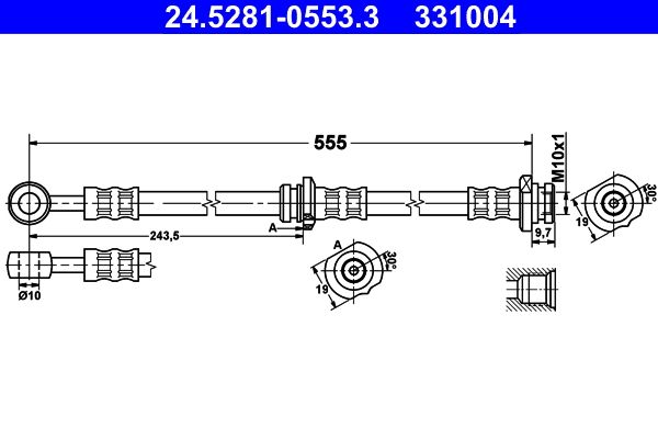 ATE 24.5281-0553.3 Brake Hose