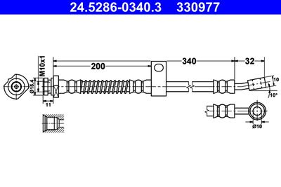 Brake Hose ATE 24.5286-0340.3