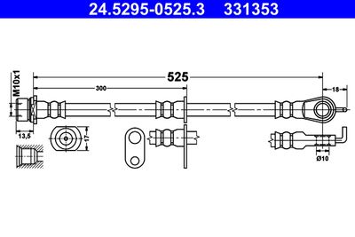 Brake Hose ATE 24.5295-0525.3