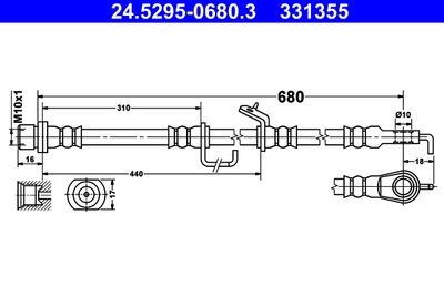 Brake Hose ATE 24.5295-0680.3