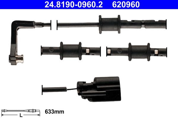 ATE 24.8190-0960.2 Warning Contact, brake pad wear