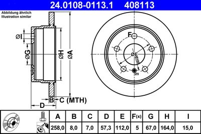 Brake Disc ATE 24.0108-0113.1