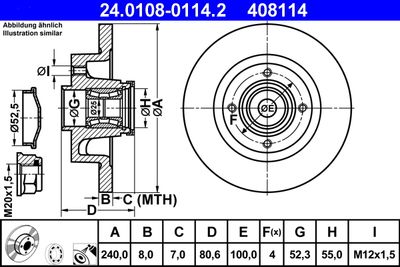 Brake Disc ATE 24.0108-0114.2