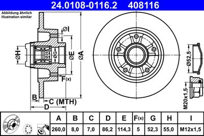 Brake Disc ATE 24.0108-0116.2