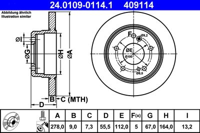 Brake Disc ATE 24.0109-0114.1