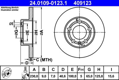 Brake Disc ATE 24.0109-0123.1