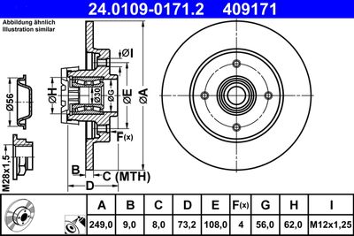 Brake Disc ATE 24.0109-0171.2