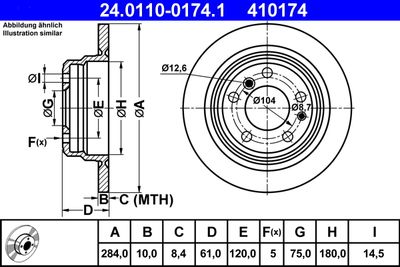 Brake Disc ATE 24.0110-0174.1