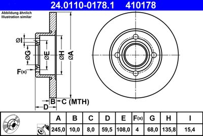 Brake Disc ATE 24.0110-0178.1