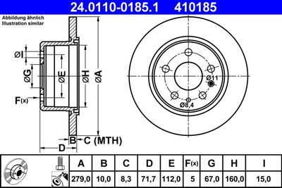 Brake Disc ATE 24.0110-0185.1