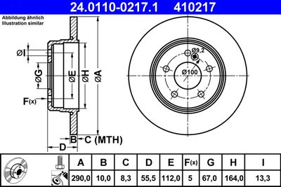 Brake Disc ATE 24.0110-0217.1