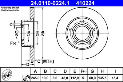 Brake Disc ATE 24.0110-0224.1