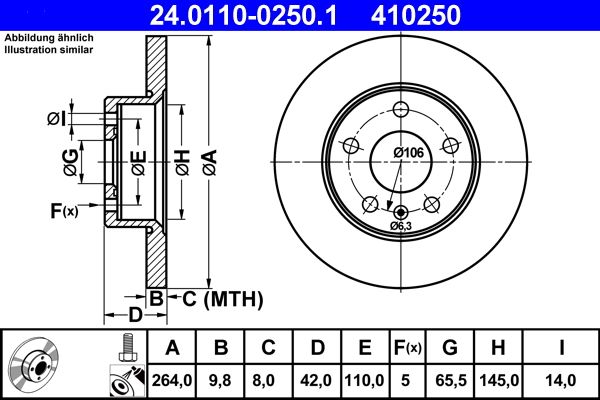 ATE 24.0110-0250.1 Brake Disc