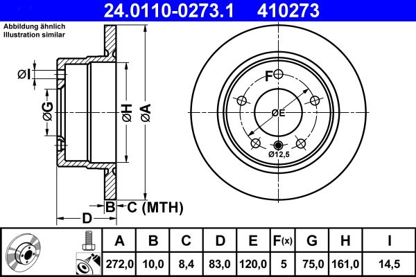 ATE 24.0110-0273.1 Brake Disc