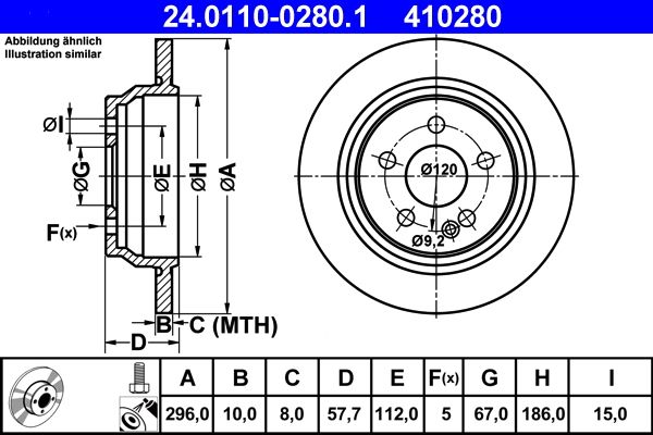 ATE 24.0110-0280.1 Brake Disc