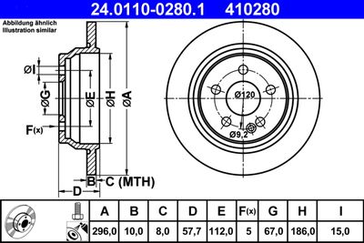 Brake Disc ATE 24.0110-0280.1