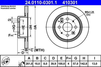 Brake Disc ATE 24.0110-0301.1