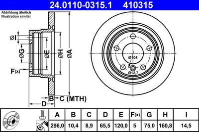 Brake Disc ATE 24.0110-0315.1