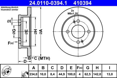 Brake Disc ATE 24.0110-0394.1