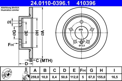 Brake Disc ATE 24.0110-0396.1