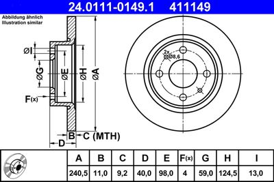 Brake Disc ATE 24.0111-0149.1