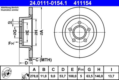 Brake Disc ATE 24.0111-0154.1