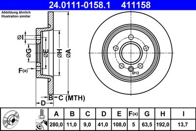 Brake Disc ATE 24.0111-0158.1