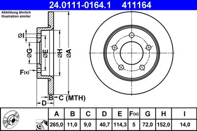 Brake Disc ATE 24.0111-0164.1